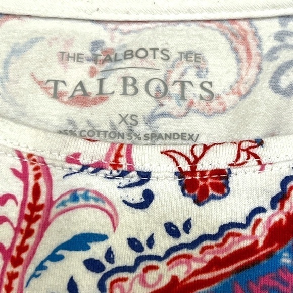 TALBOT’S Women’s Paisley Print Tee, Size XSmall - Picture 5 of 11